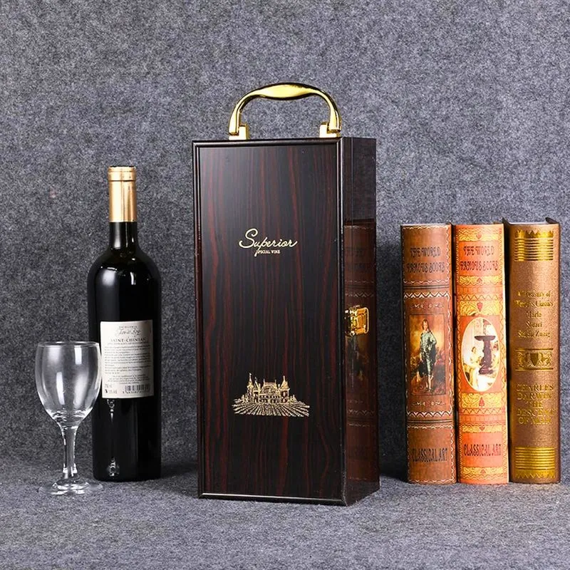 Cutie de vin Wood Deluxe pentru 1 sticla cu accesorii de vin incluse Royale [0]