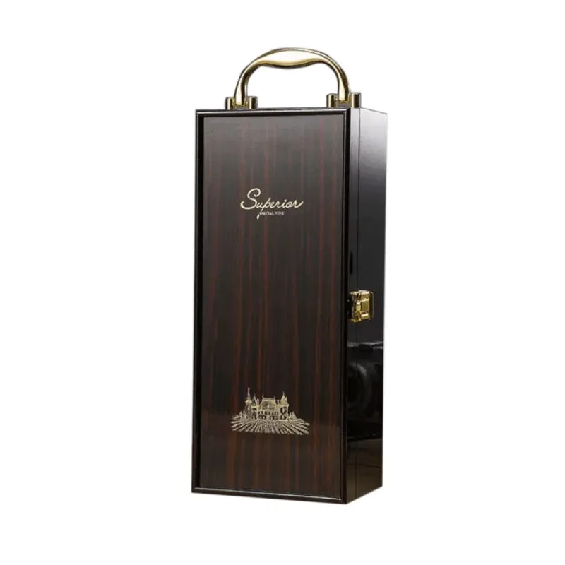 Cutie de vin Wood Deluxe pentru 1 sticla cu accesorii de vin incluse Royale [4]