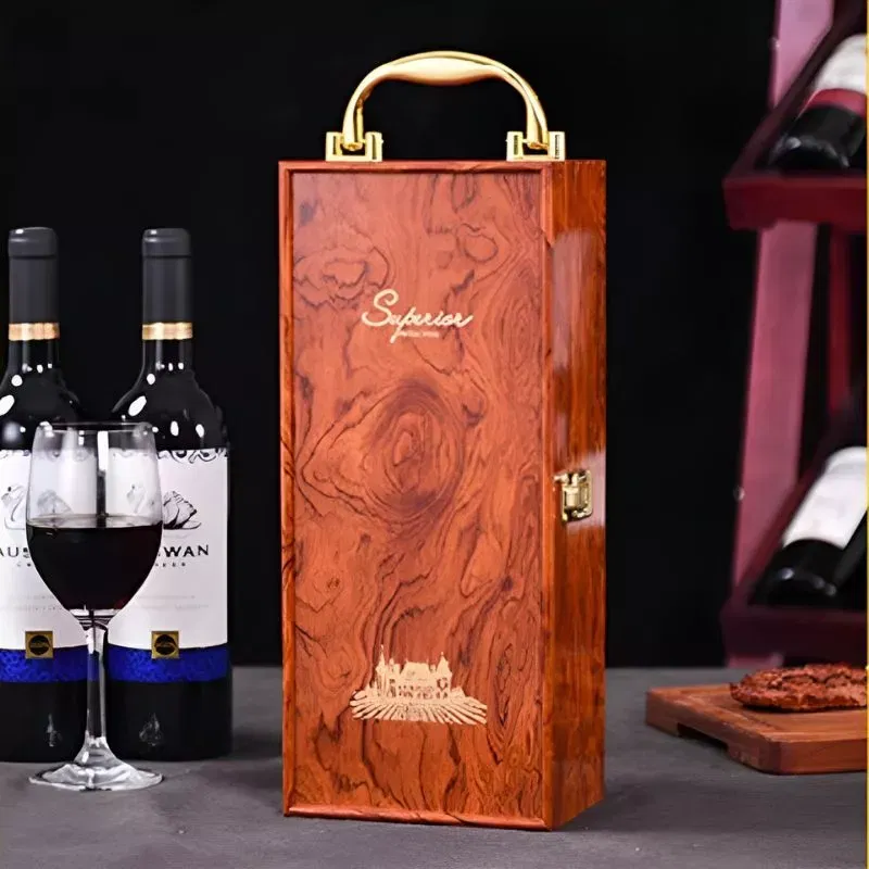 Cutie de vin Wood Deluxe pentru 1 sticla cu accesorii de vin incluse Vinception [2]