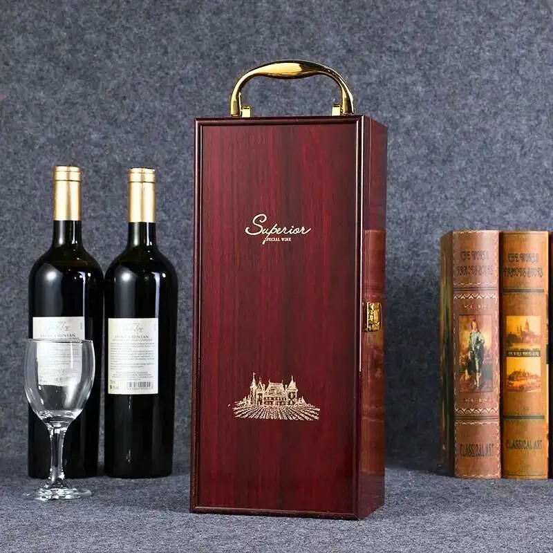 Cutie de vin Wood Deluxe pentru 1 sticla cu accesorii de vin incluse Vinquisite [1]