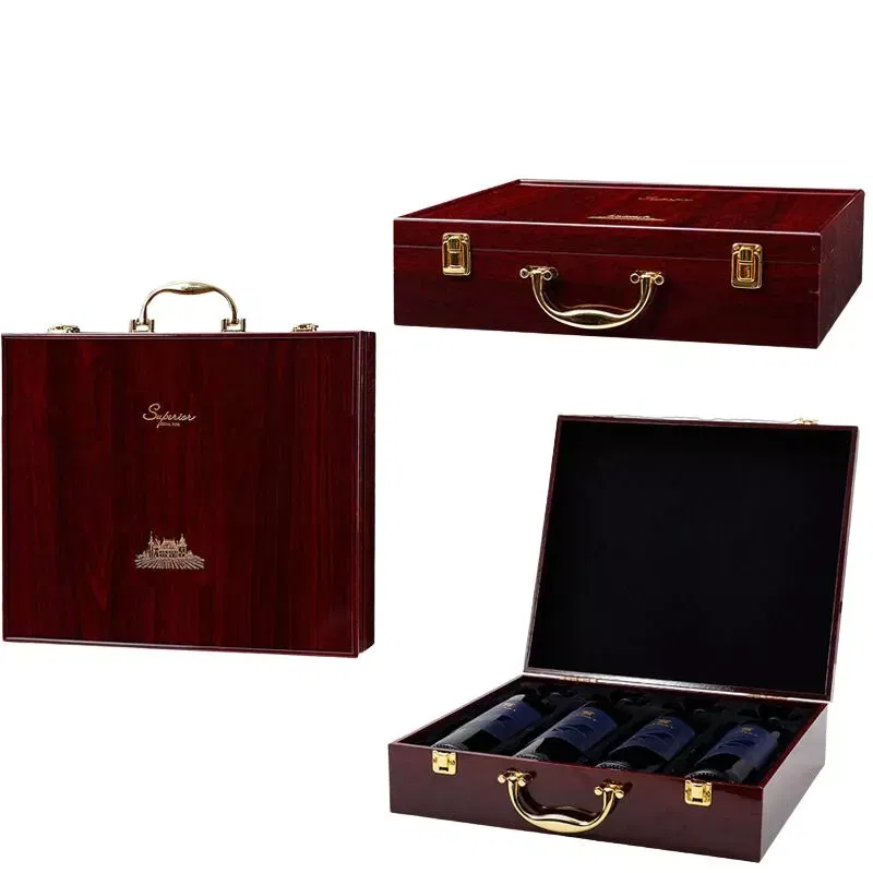 Cutie de vin XL Wood Deluxe pentru 4 sticle Grandeur [4]