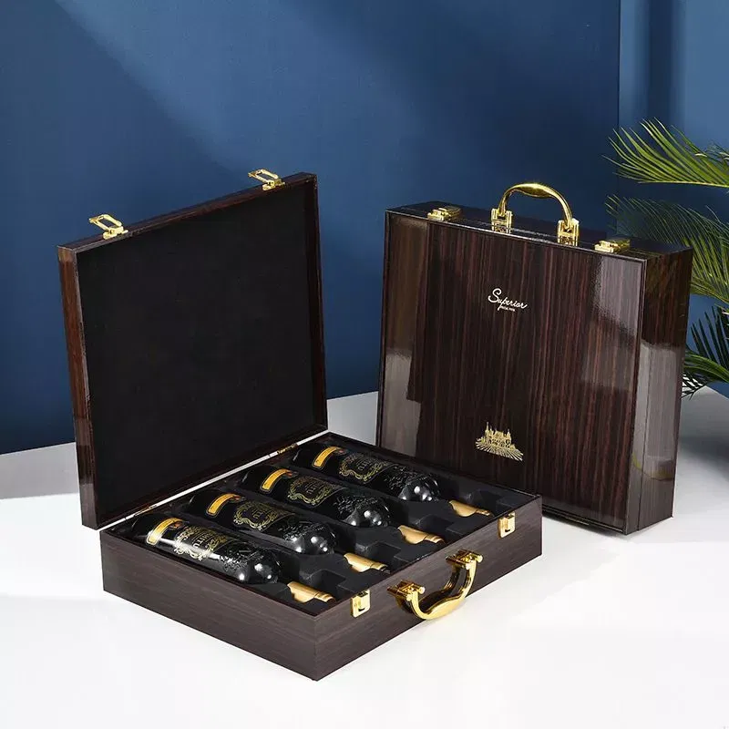 Cutie de vin XL Wood Deluxe pentru 4 sticle Majesty [0]