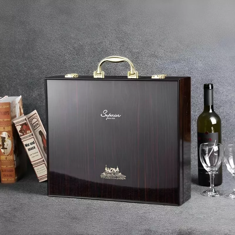 Cutie de vin XL Wood Deluxe pentru 4 sticle Majesty [1]