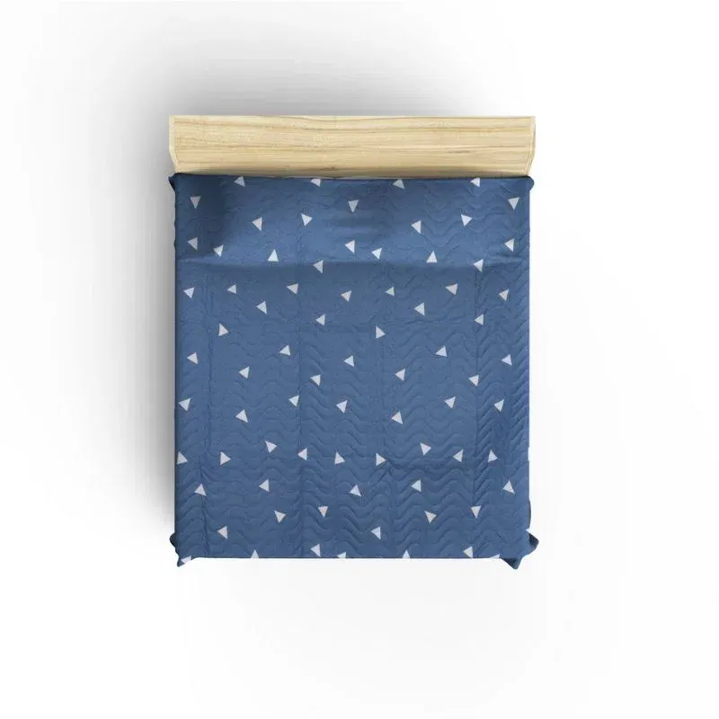 Cuvertura pat single, albastru, 160x220 cm, o husa de perna [1]