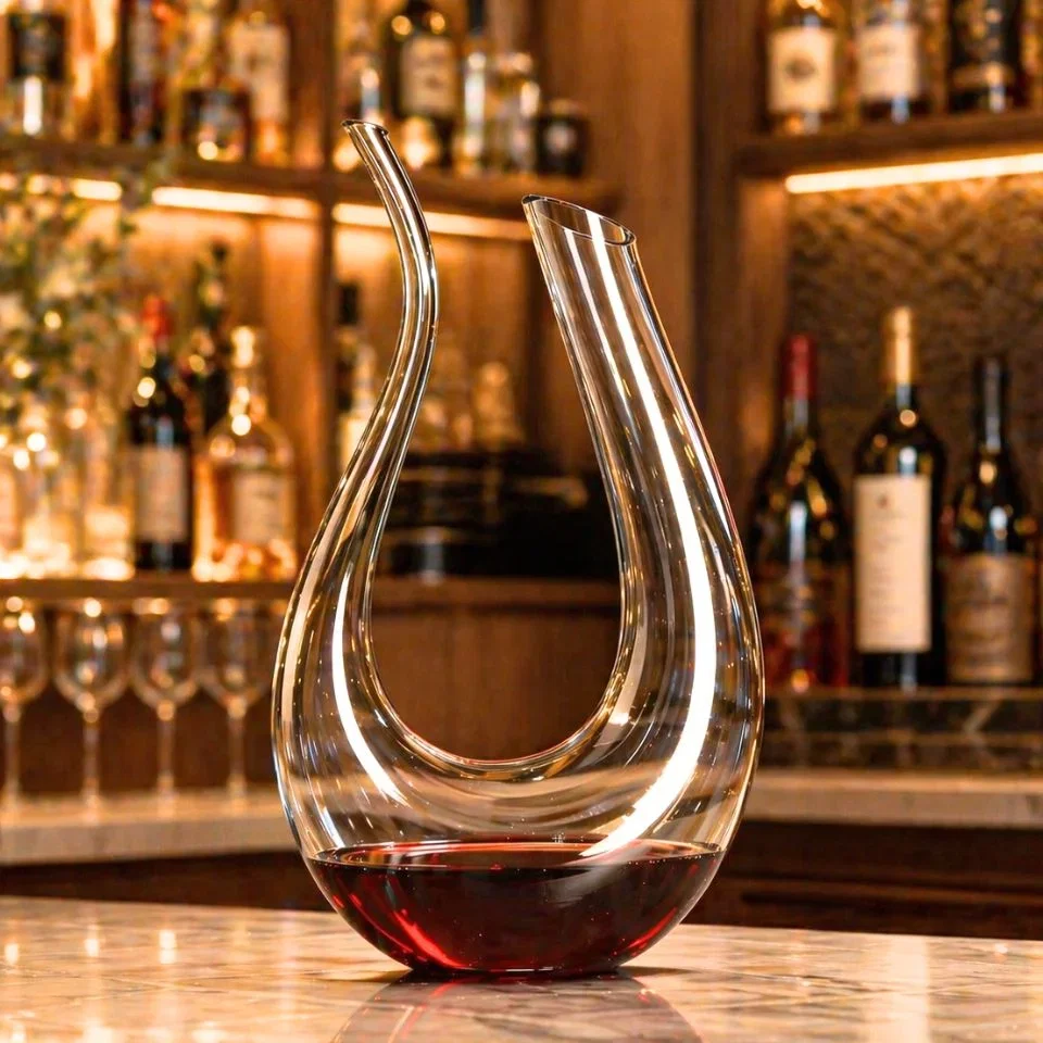 Cadouri pentru Sot - Decantor aerator Lebada cu bile de curatare Art statement