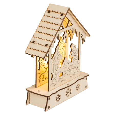 Decoratiune din lemn cu LED pentru Craciun [2]
