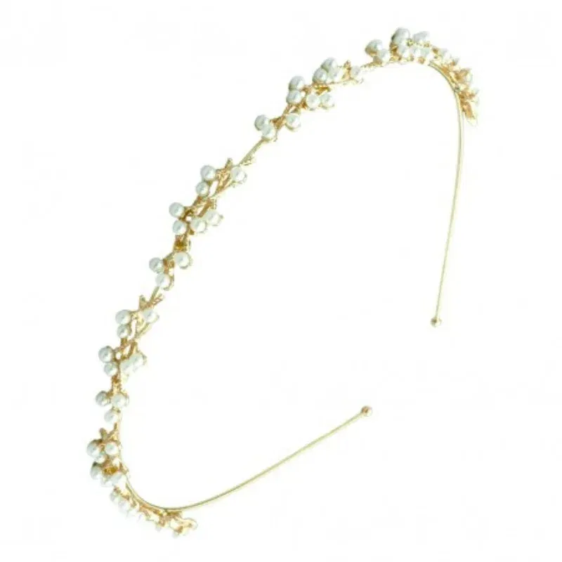 Diadema Aurie cu Perle Decorative Elegante [2]