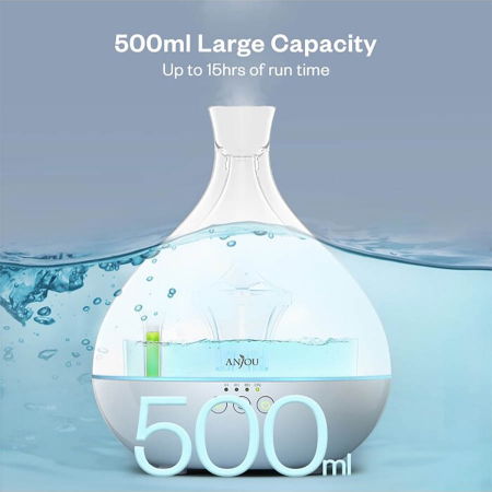 Difuzor aromaterapie uleiuri esentiale Anjou AJ-AD012, 500ml, LED, 7 culori [2]