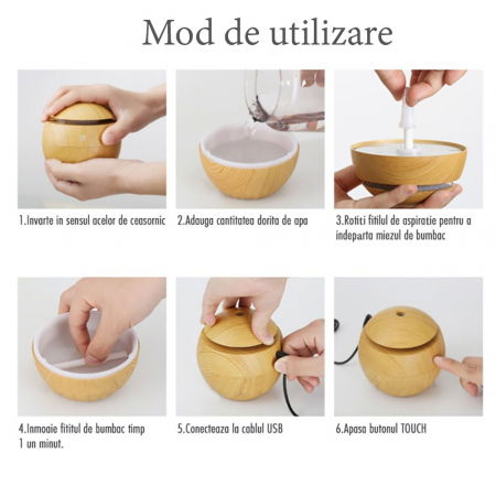 Difuzor Aromaterapie uleiuri esentiale sfera 7 culori, 130 ml [3]