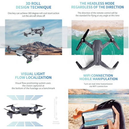Drona Visuo XS816, Camera 4K cu transmisie pe telefon [2]