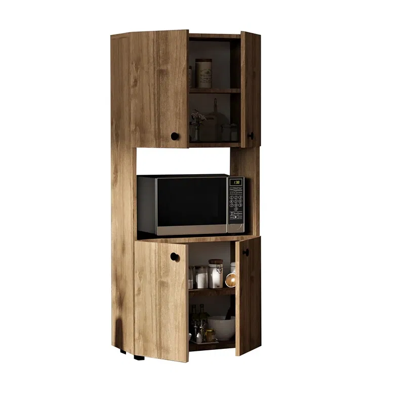 Dulap bucatarie Efe, nuc, compartimente spatioase, design elegant, 140 cm [3]