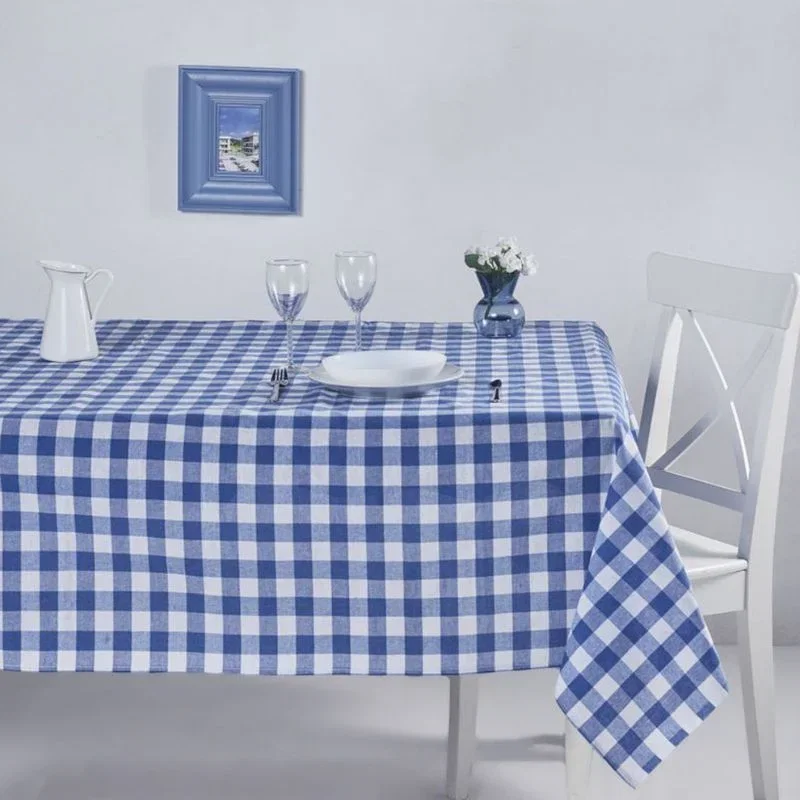 Fata de masa in carouri Alb si Albastru [0]