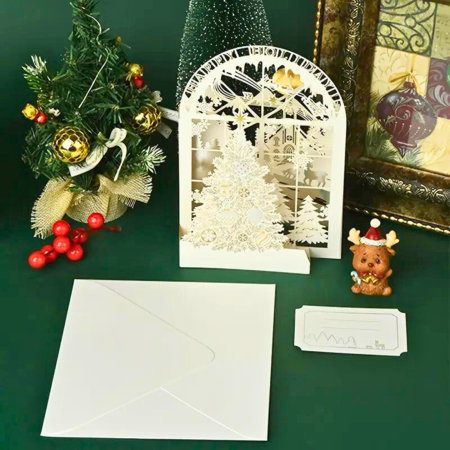 Cadouri pentru Bunici - Felicitare de Craciun 3D Christmas Tree