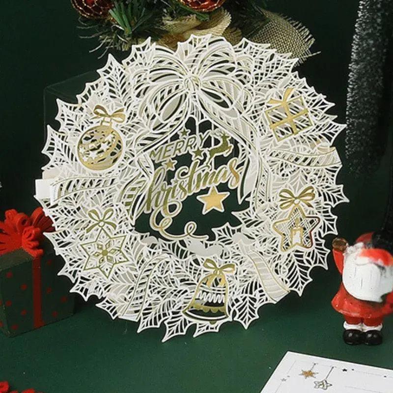 Felicitare de Craciun 3D Coronita Merry Christmas [1]