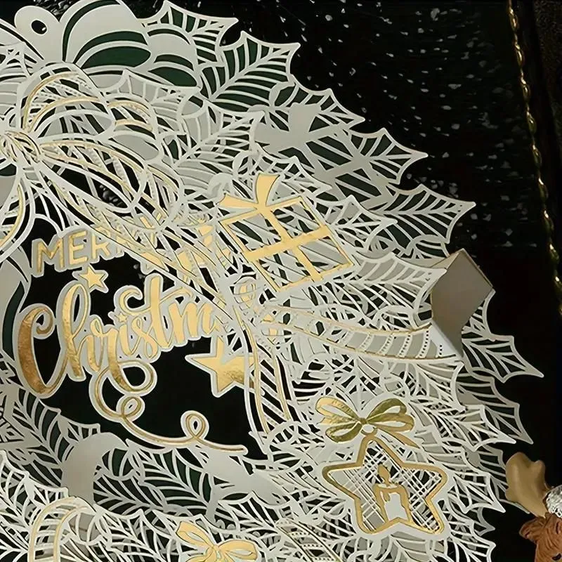 Felicitare de Craciun 3D Coronita Merry Christmas [3]