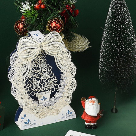 Felicitare de Craciun 3D cu Design Dantelat [1]