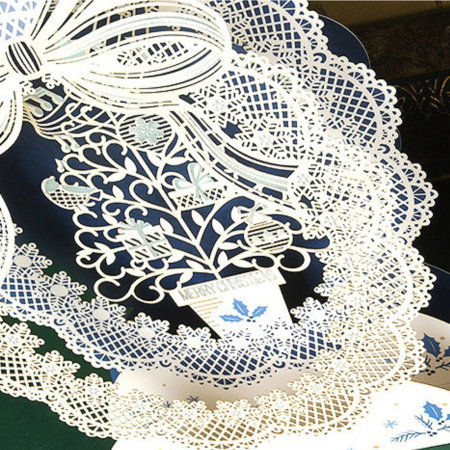 Felicitare de Craciun 3D cu Design Dantelat [3]