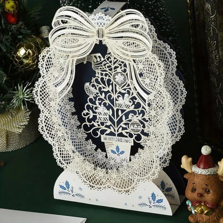Felicitare de Craciun 3D cu Design Dantelat [2]