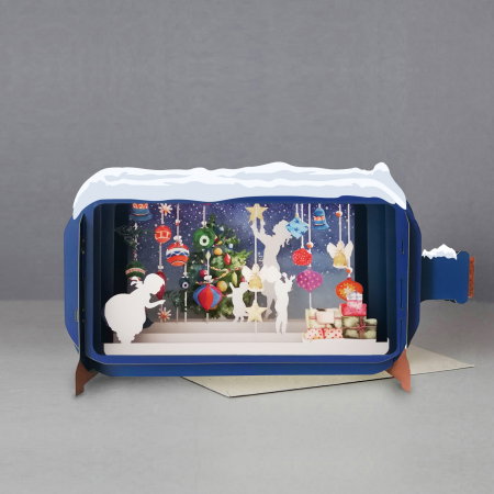 Cadouri Pentru Secret Santa - Felicitare Handmade 3D Craciun Fericit, pop up design