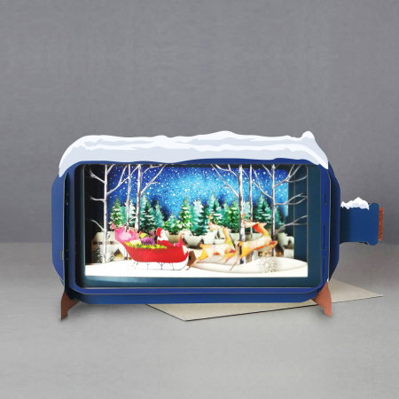Cadouri Pentru Secret Santa - Felicitare Handmade 3D Magia Craciunului, pop up design