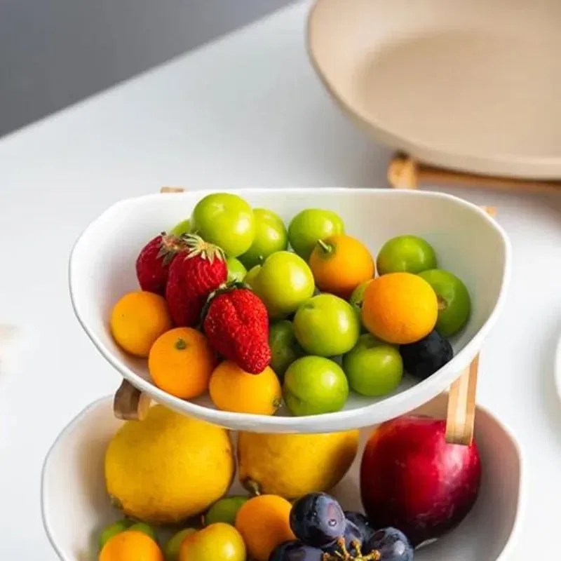 Fructiera Etajata cu Suport de Lemn Natur [6]