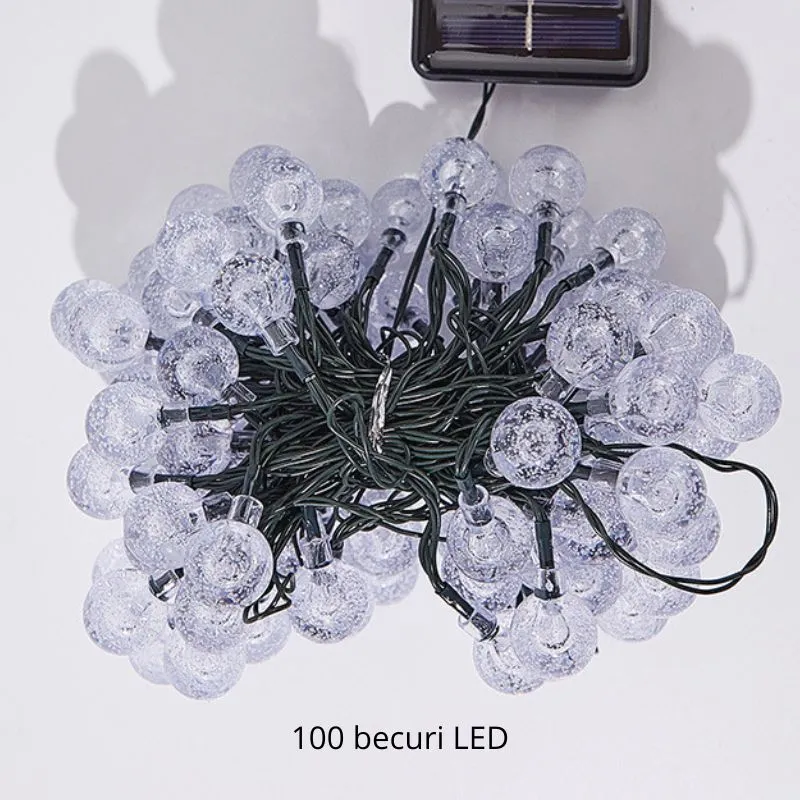 Ghirlanda solara cu 100 becuri LED Warm light [6]