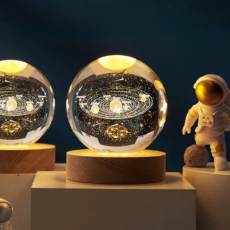 Lampa LED Glob de Cristal Planetariu, cu sistem solar, cadou captivant [3]