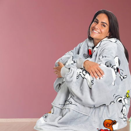 Hanorac patura cu gluga, Funny Snoopy, 240g/mp [4]