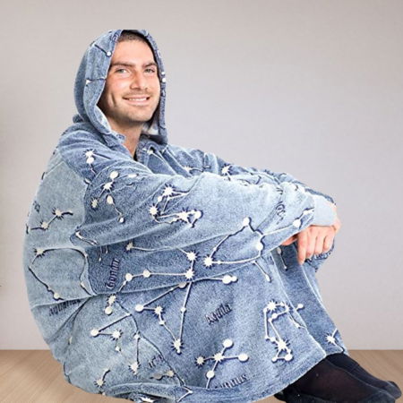 Hanorac patura cu gluga, Iluminat, Constelatii, 240g/mp [3]