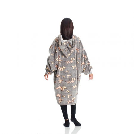 Hanorac patura cu gluga, Iluminat, Fluturasi, 240g/mp [2]