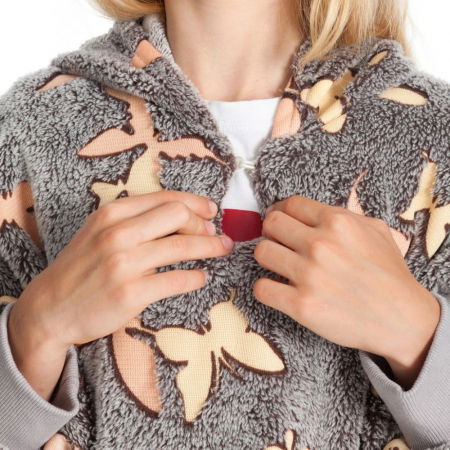 Hanorac patura cu gluga pentru copii, Iluminat, Fluturasi, 240g/mp [4]