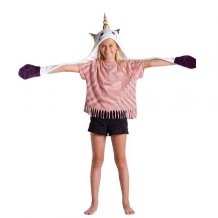 Hanorac patura cu gluga pentru copii, Unicorn, 240g/mp [7]