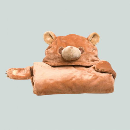 Hanorac patura cu gluga pentru copii, Ursulet, 240g/mp [3]