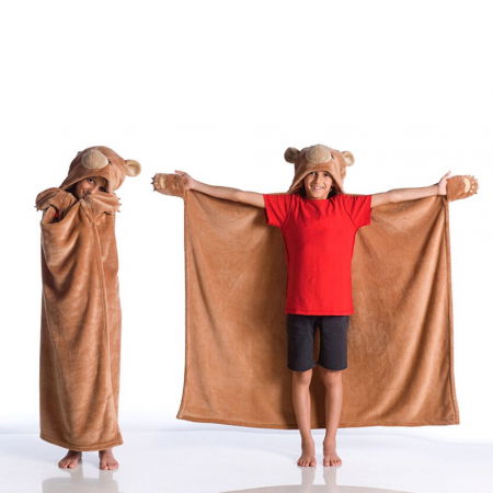 Hanorac patura cu gluga pentru copii, Ursulet, 240g/mp [5]