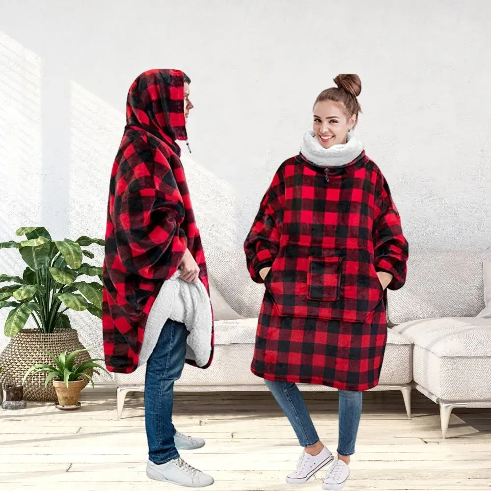 Hanorac Patura cu maneci si buzunar, gluga retractabila, Captusita, Super Calduroasa, Cool Stuff, 430 g/mp [0]