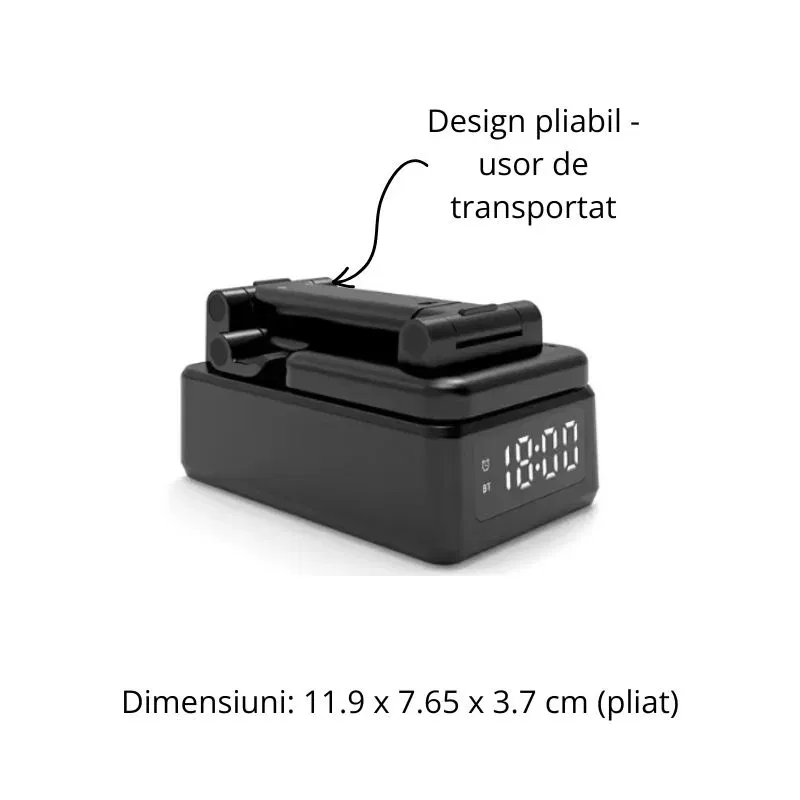 Incarcator wireless 15W cu ceas si difuzor [11]