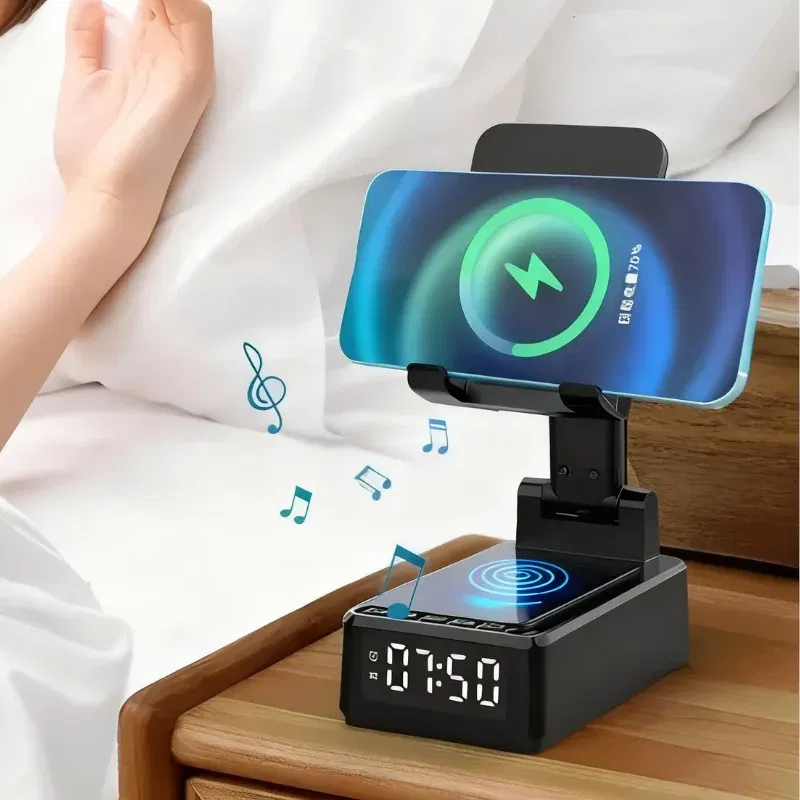 Cele mai noi - Incarcator wireless 15W cu ceas si difuzor