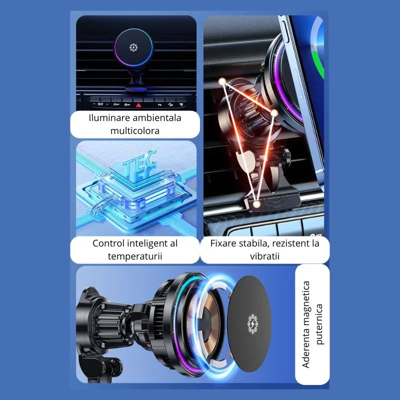 Incarcator wireless auto MagSafe 15W, magnetic [8]