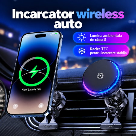 Incarcator wireless auto MagSafe 15W, magnetic [4]