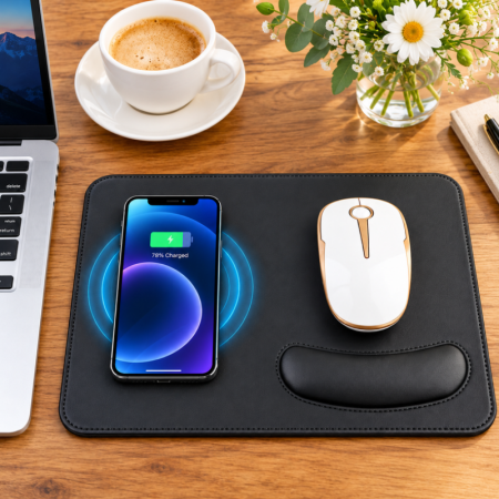 Cadouri Pentru Secret Santa - Incarcator wireless, Mouse Pad