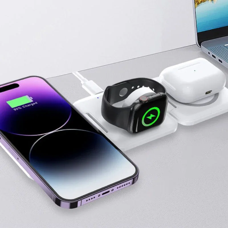 Incarcator wireless universal 3 in 1, pliabil, 15W, MagSafe [3]