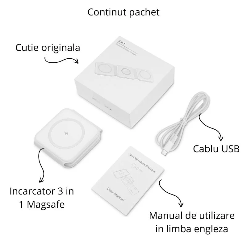 Incarcator wireless universal 3 in 1, pliabil, 15W, MagSafe [18]