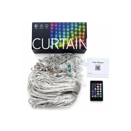 Instalatie luminoasa cu 400 LED-uri RGB, 2 x 2 m, Smart, Control din Aplicatie si Telecomanda [6]