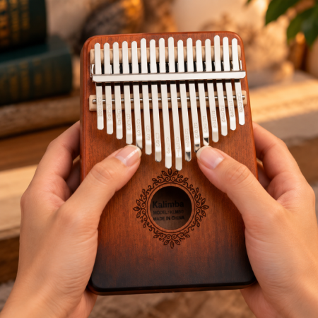 Cadouri pentru Iubita - Instrument muzical Kalimba cu 21 note, pian cu degete si husa