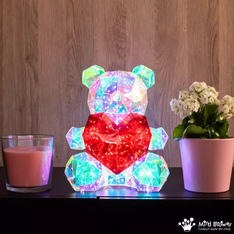 IubiBear Ursulet indragostit cu lumini colorate, 30 cm [0]