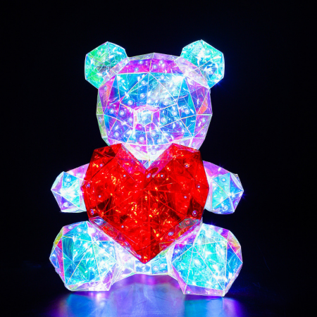IubiBear Ursulet indragostit cu lumini colorate, 30 cm [9]