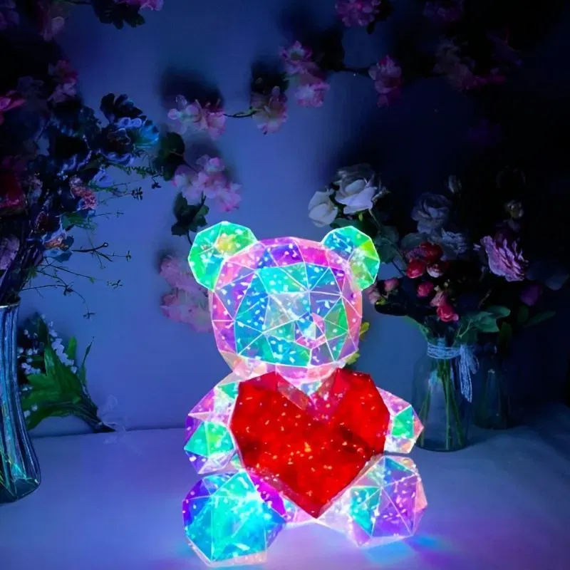 IubiBear Ursulet indragostit cu lumini colorate, 30 cm [5]