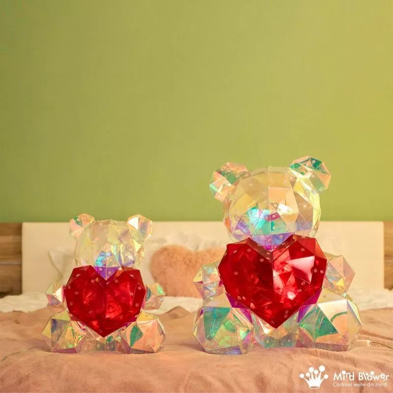 IubiBear Ursulet indragostit cu lumini colorate, 30 cm [3]
