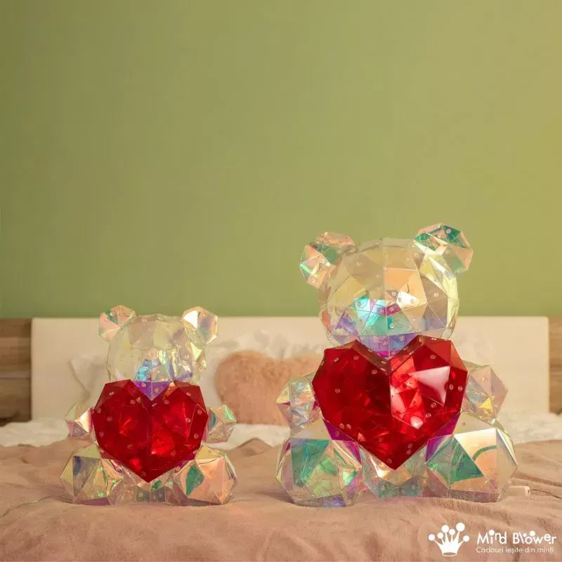 IubiBear Ursulet indragostit cu lumini colorate, 40 cm [3]