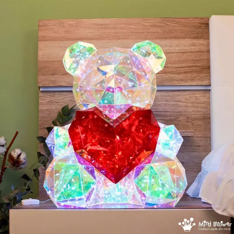 IubiBear Ursulet indragostit cu lumini colorate, 40 cm [2]